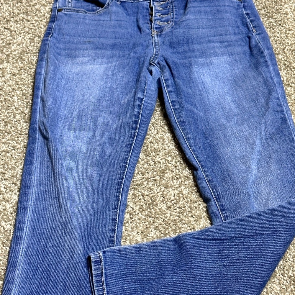 D. Jeans Exposed Button-Fly Denim Jeans Blue High-Rise Women’s Size 8 - Picture 4 of 12